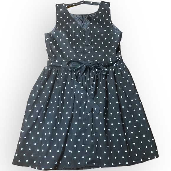 Cynthia Rowley Black & White Polka Dot ALine Sleeveless Cotton Dress Size 10 - Picture 7 of 11